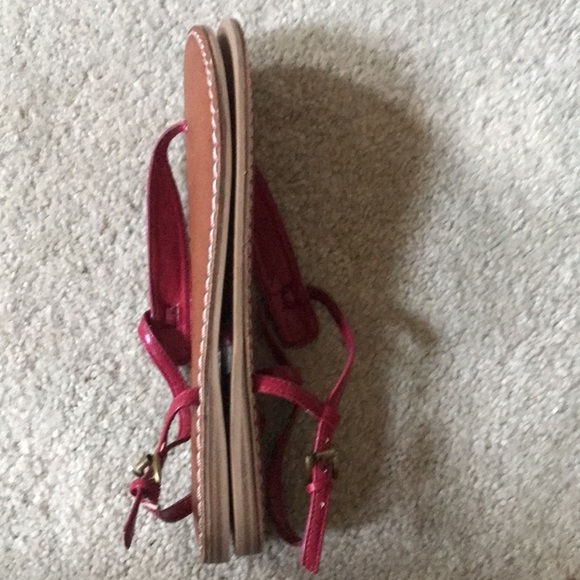 Bass GIA Red Thong Sandals with ankle Straps-Size 9M - Picture 5 of 8